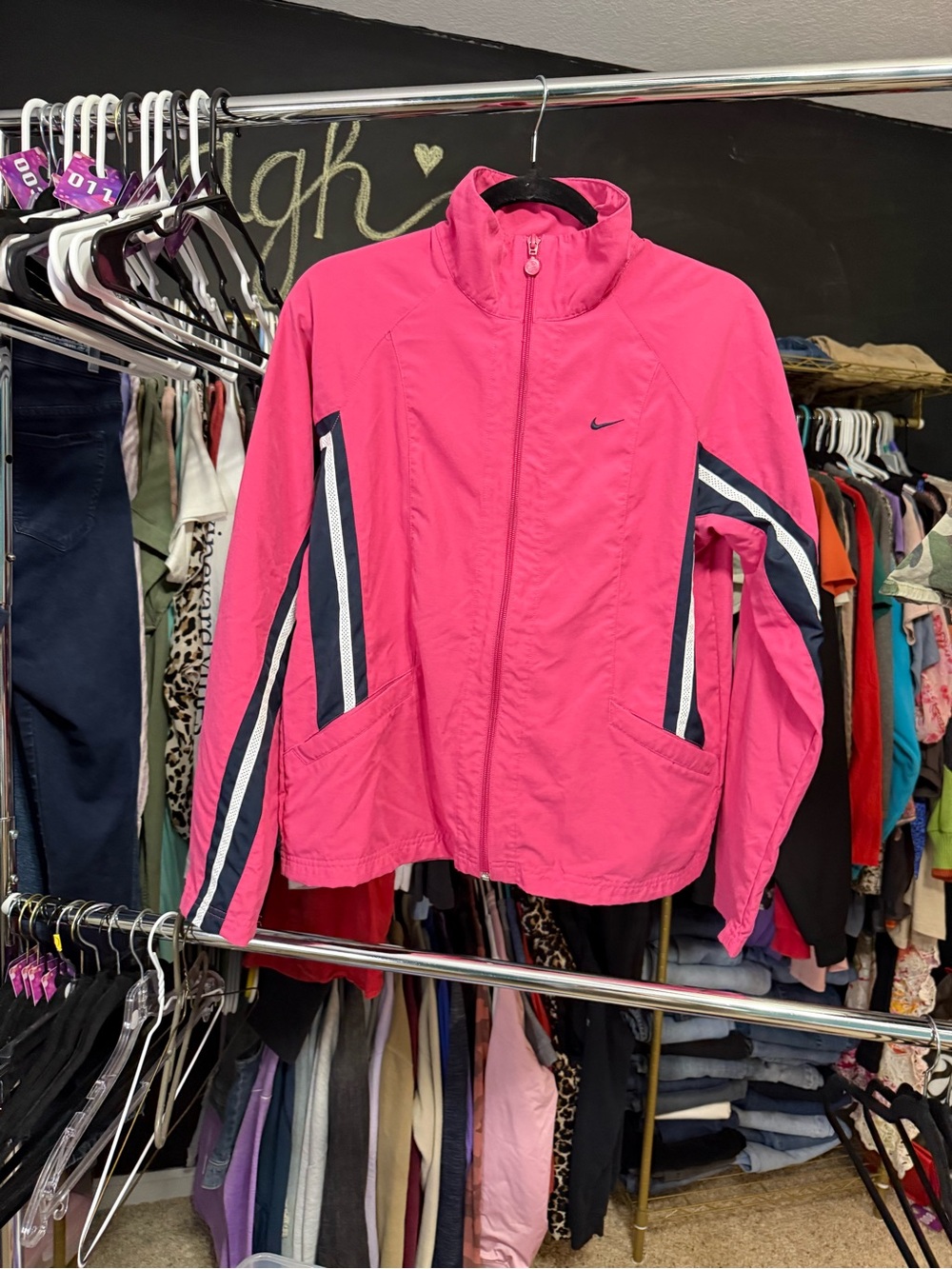 Nike Pink Lightweight Full Zip Running Jacket Size M - Picture 9 of 9